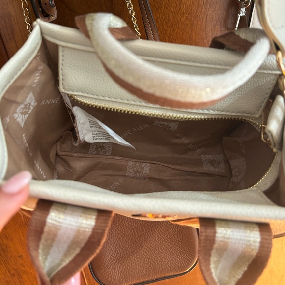 Anne Klein Small Leather Crossbody Convertible Handbag - Picture 5 of 6